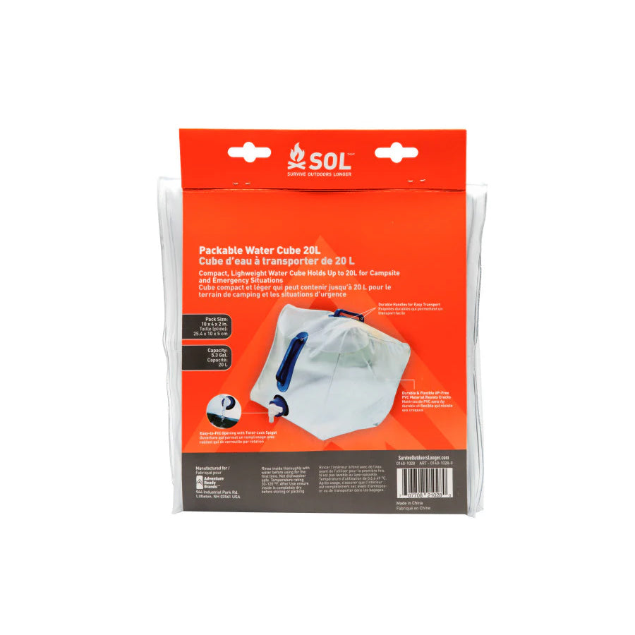 Survive Outdoors Longer SOL Packable Water Cube 20L-Tactical Source LLC