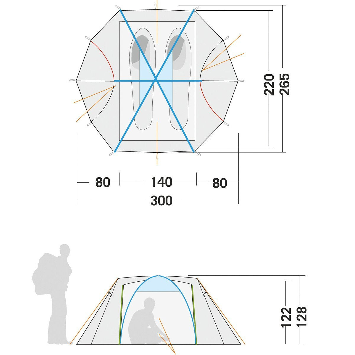 Tatonka Mountain Dome II Light Olive 2 Persons Tent-Tactical Source LLC