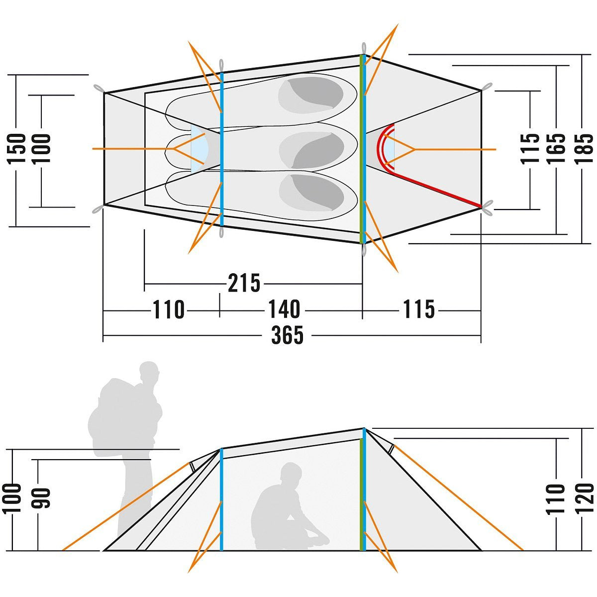 Tatonka Narvik 3 Light Olive 3 Persons Tent-Tactical Source LLC