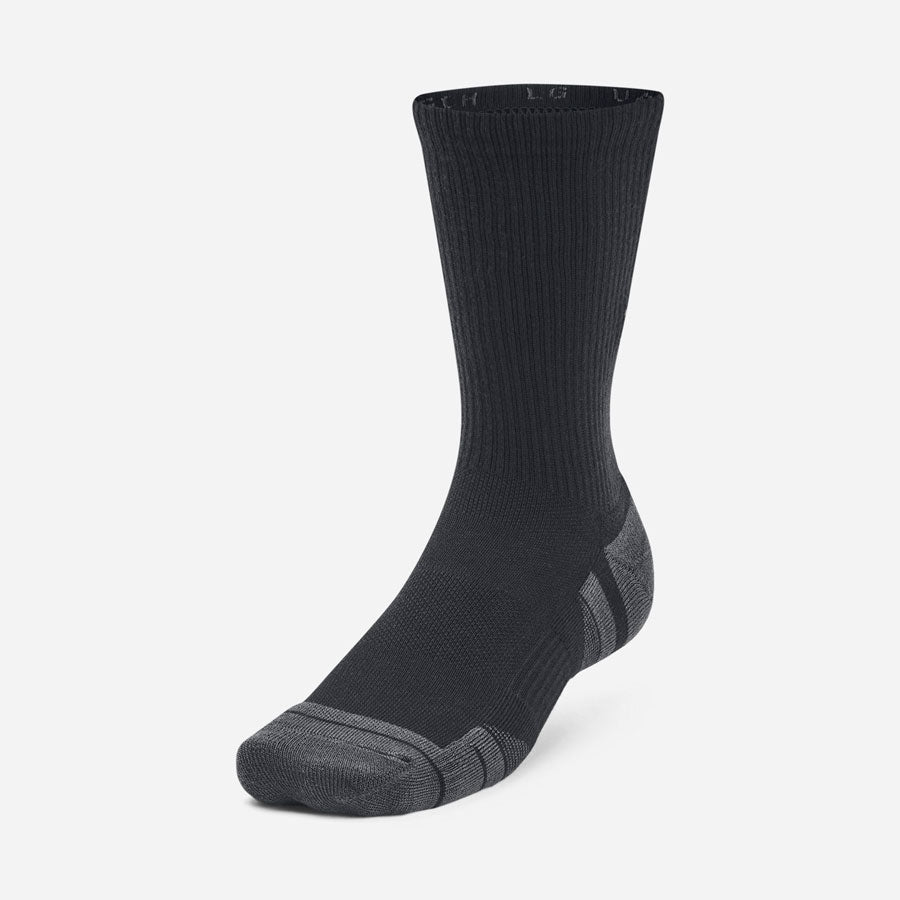 Under Armour Unisex Performance Tech 3-Pack Crew Socks Black-Tactical Source LLC