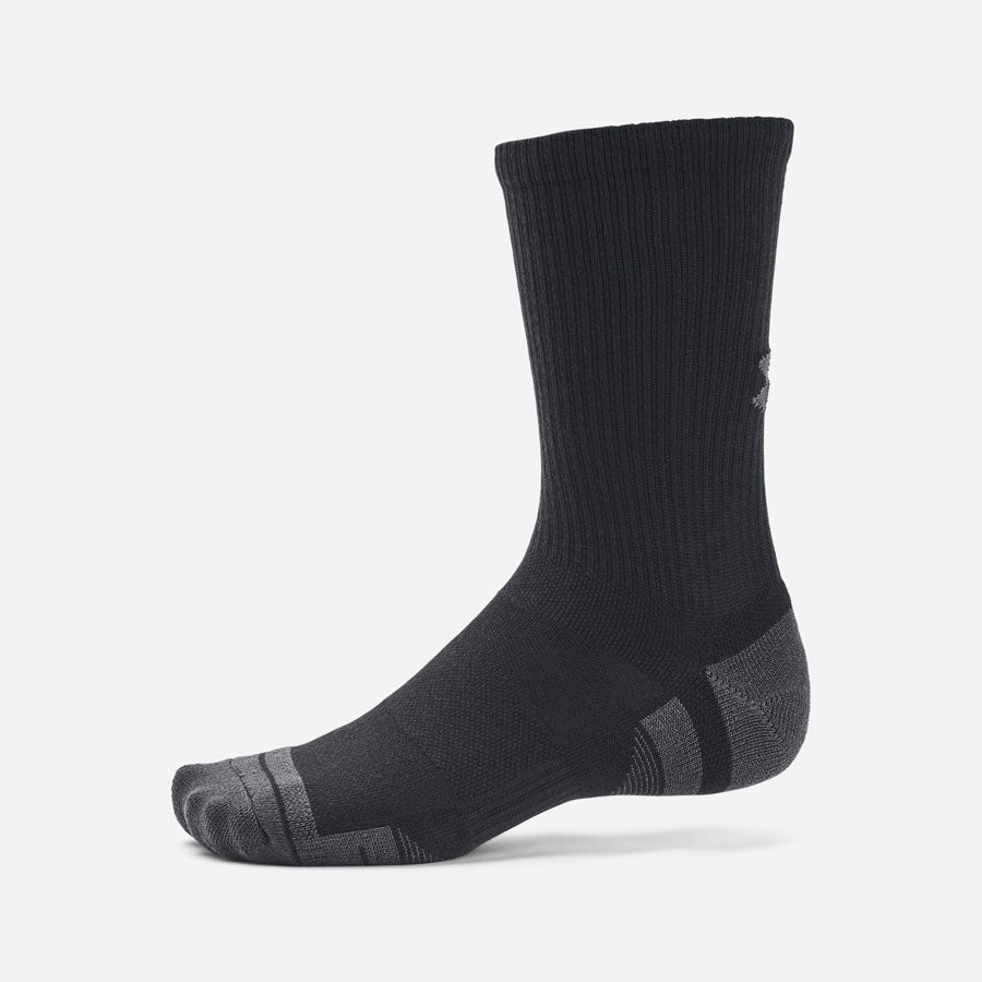 Under Armour Unisex Performance Tech 3-Pack Crew Socks Black-Tactical Source LLC