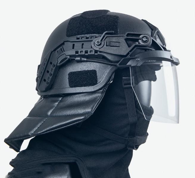 Ventura Tactical Systems Public Order Ballistic NIJ III3A ACH Full Cut Helmet with Non Ballistic Visor and Neck Guard-Tactical Source LLC