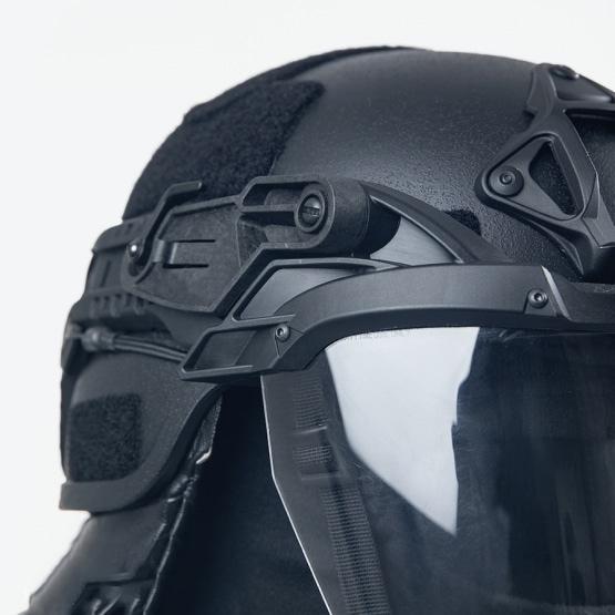 Ventura Tactical Systems Public Order Ballistic NIJ III3A ACH Full Cut Helmet with Non Ballistic Visor and Neck Guard-Tactical Source LLC