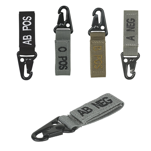 Voodoo Tactical Embroidered Blood Type Tags with Velcro and Metal Clip-Tactical Source LLC