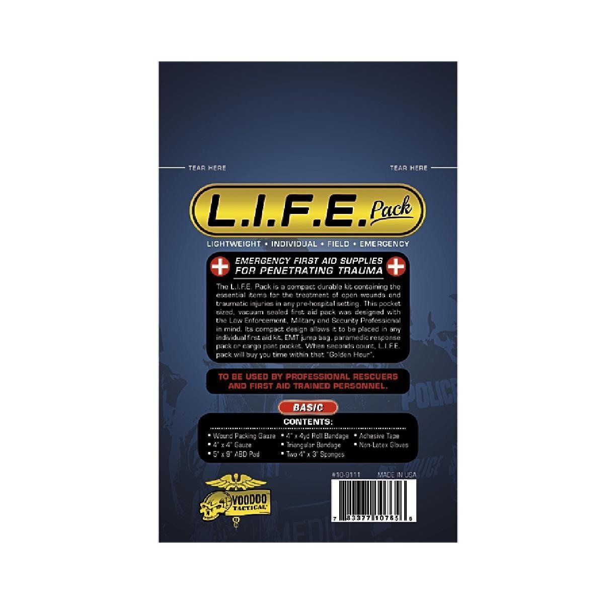 Voodoo Tactical LIFE Pack Basic Trauma First Aid Supplies-Tactical Source LLC