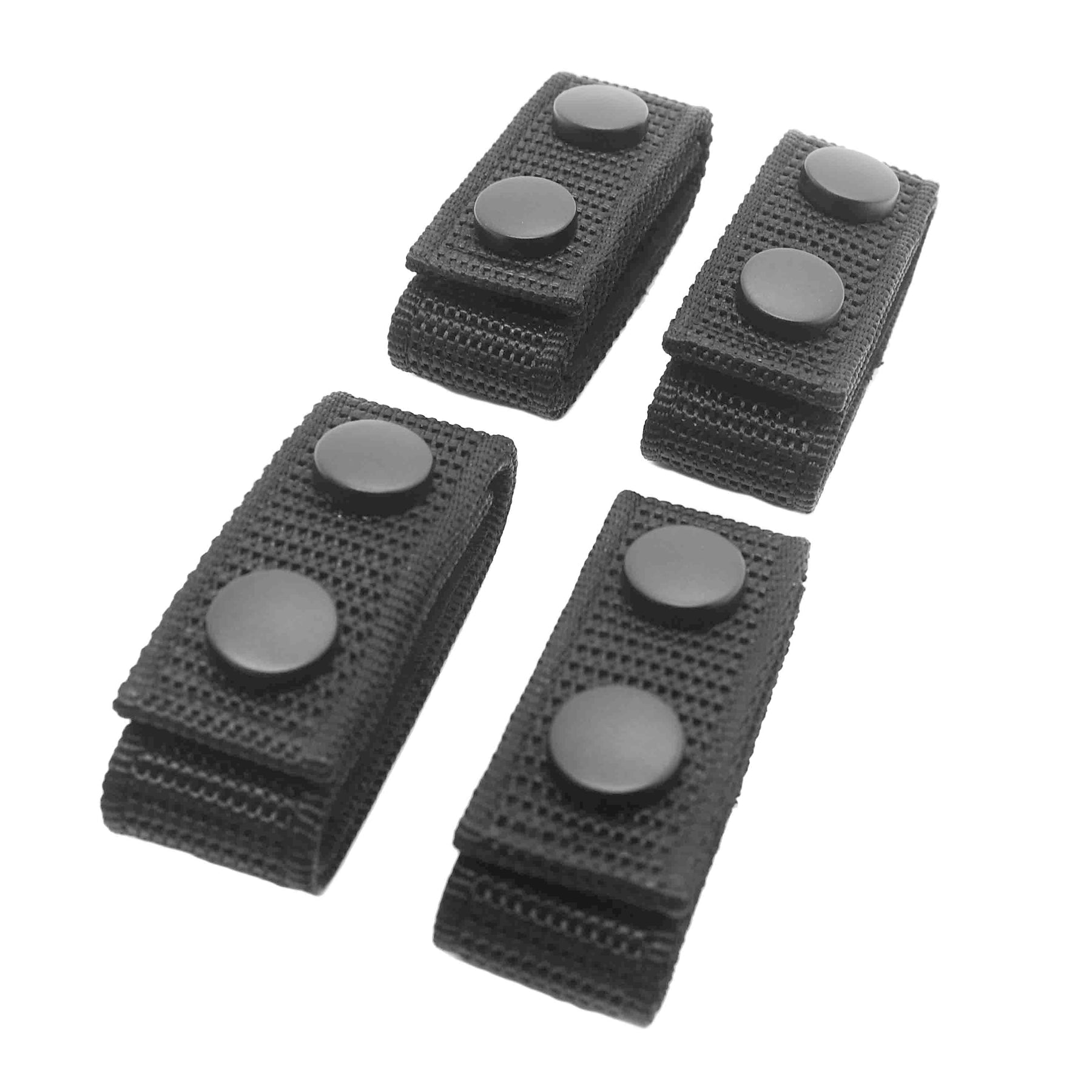 VTS Belt Keepers Ballistic Weave Nylon with Black Press Stud Closure Black 4 Pack-Tactical Source LLC