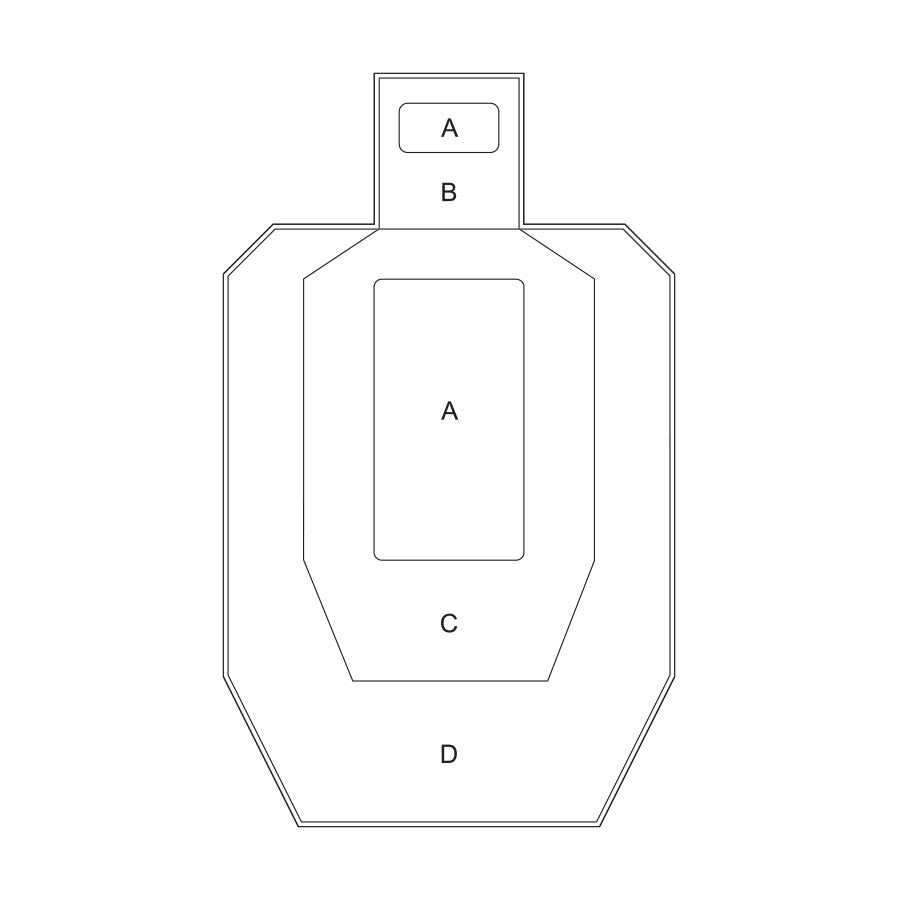 VTS Double Sided Tactical Targets (ZULU) A1 150GSM Pad of 100-Tactical Source LLC