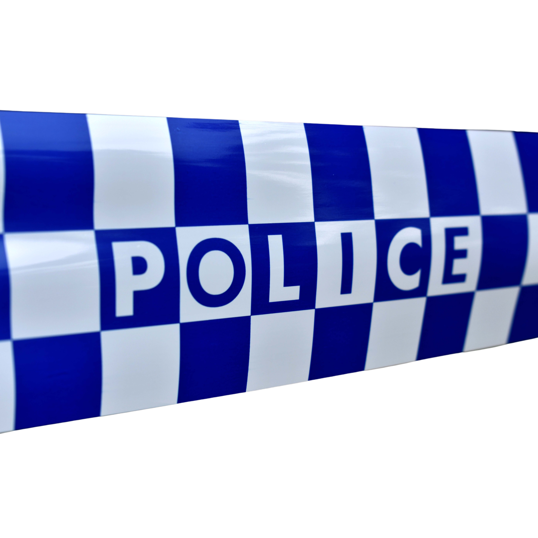 VTS Police Barricade Tape Blue and White Checkered Reflective 1000ft Roll-Tactical Source LLC