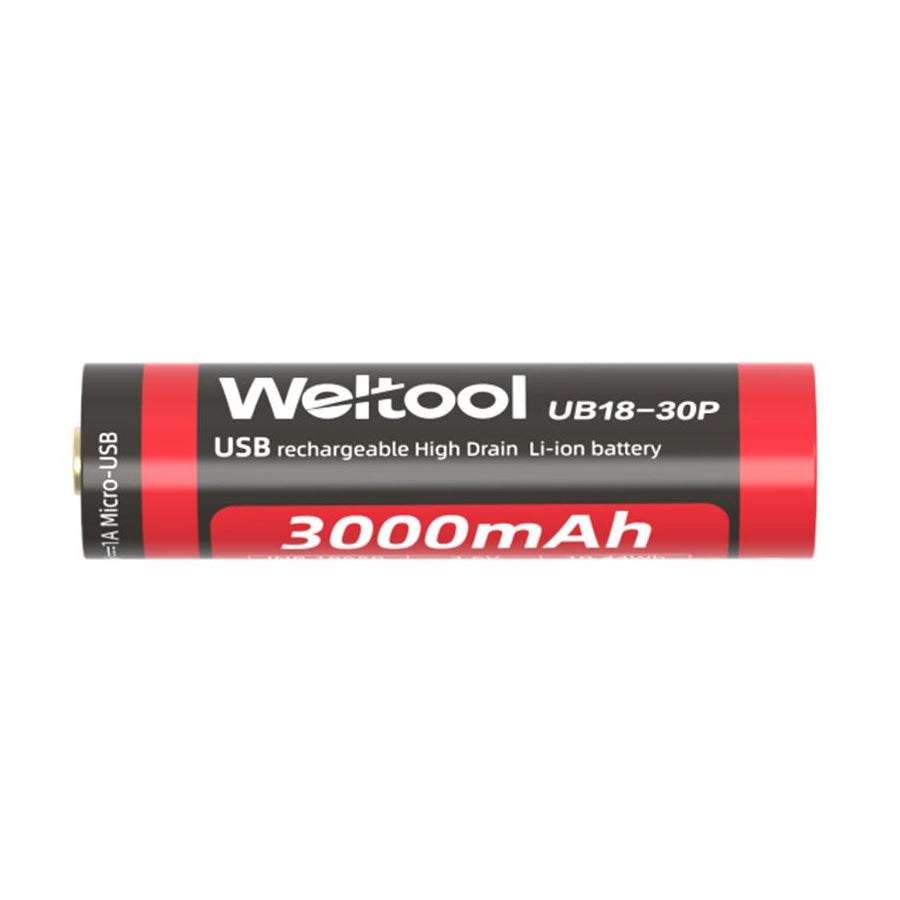Weltool UB18-30P Micro USB rechargeable 3000mAh 18650 Li-ion battery-Tactical Source LLC