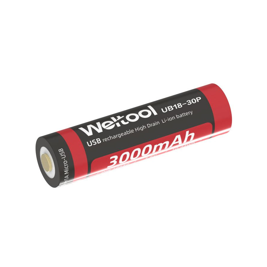 Weltool UB18-30P Micro USB rechargeable 3000mAh 18650 Li-ion battery-Tactical Source LLC