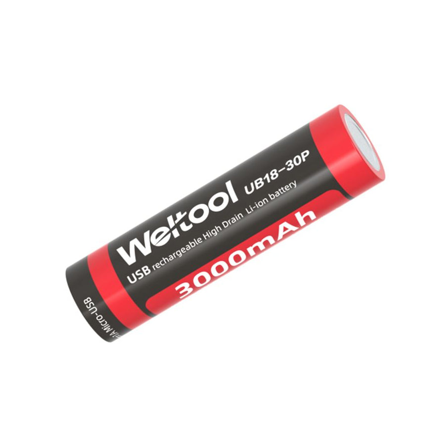 Weltool UB18-30P Micro USB rechargeable 3000mAh 18650 Li-ion battery-Tactical Source LLC