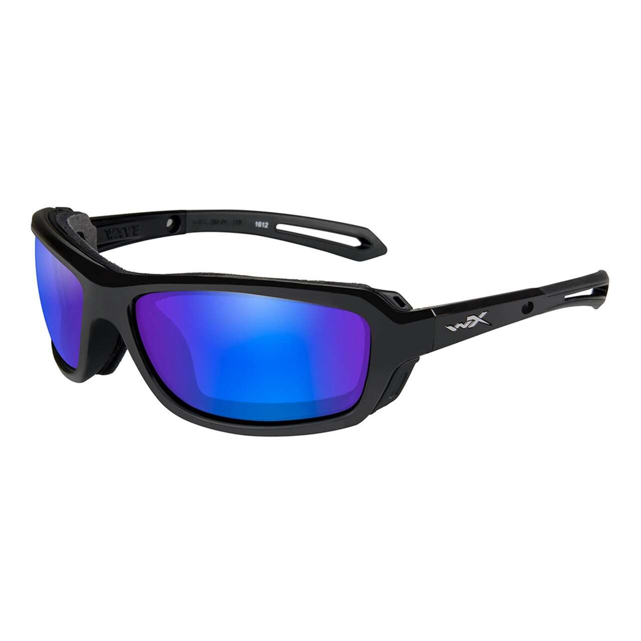 Wiley X Wave Sunglasses Polarised Blue Mirror Gloss Black Frame-Tactical Source LLC