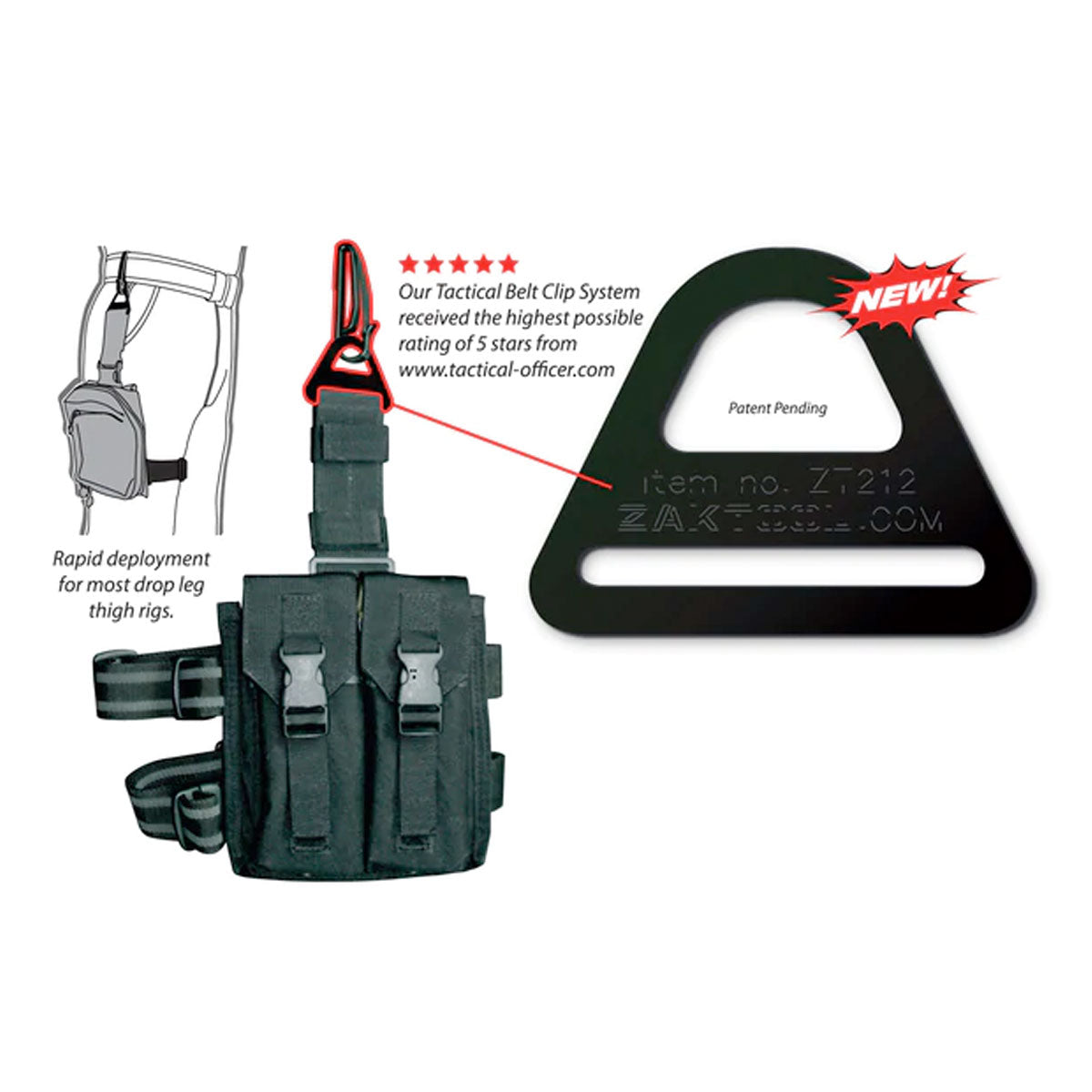 Zak Tool Tactical Belt Clip Booster Pack of 3-Tactical Source LLC