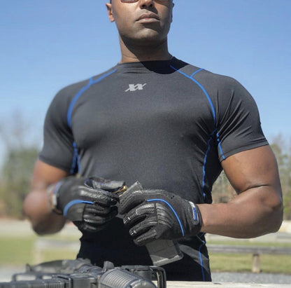 221B Tactical Maxx-Dri Silver Elite T-Shirt Black/Blue-Tactical Source LLC