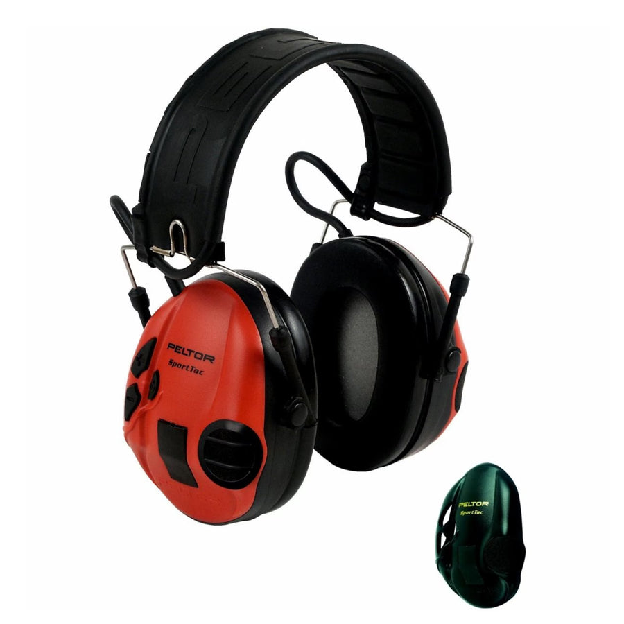 3M Peltor SportTac Shooting Model Folding Headband Interchangeable Red and Black-Tactical Source LLC