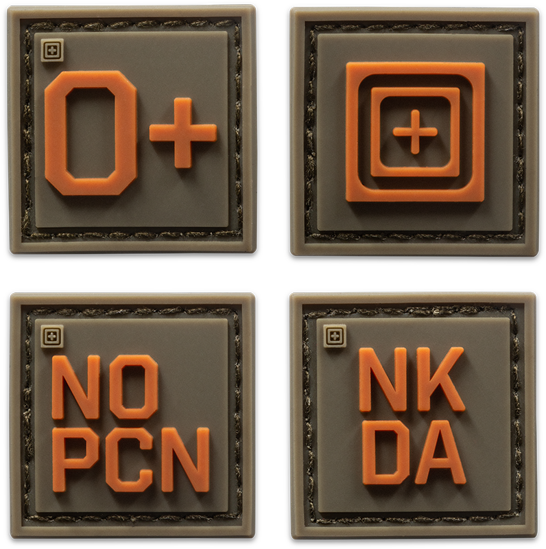 5.11 Tactical Blood Type Patch Kit O Pos-Tactical Source LLC