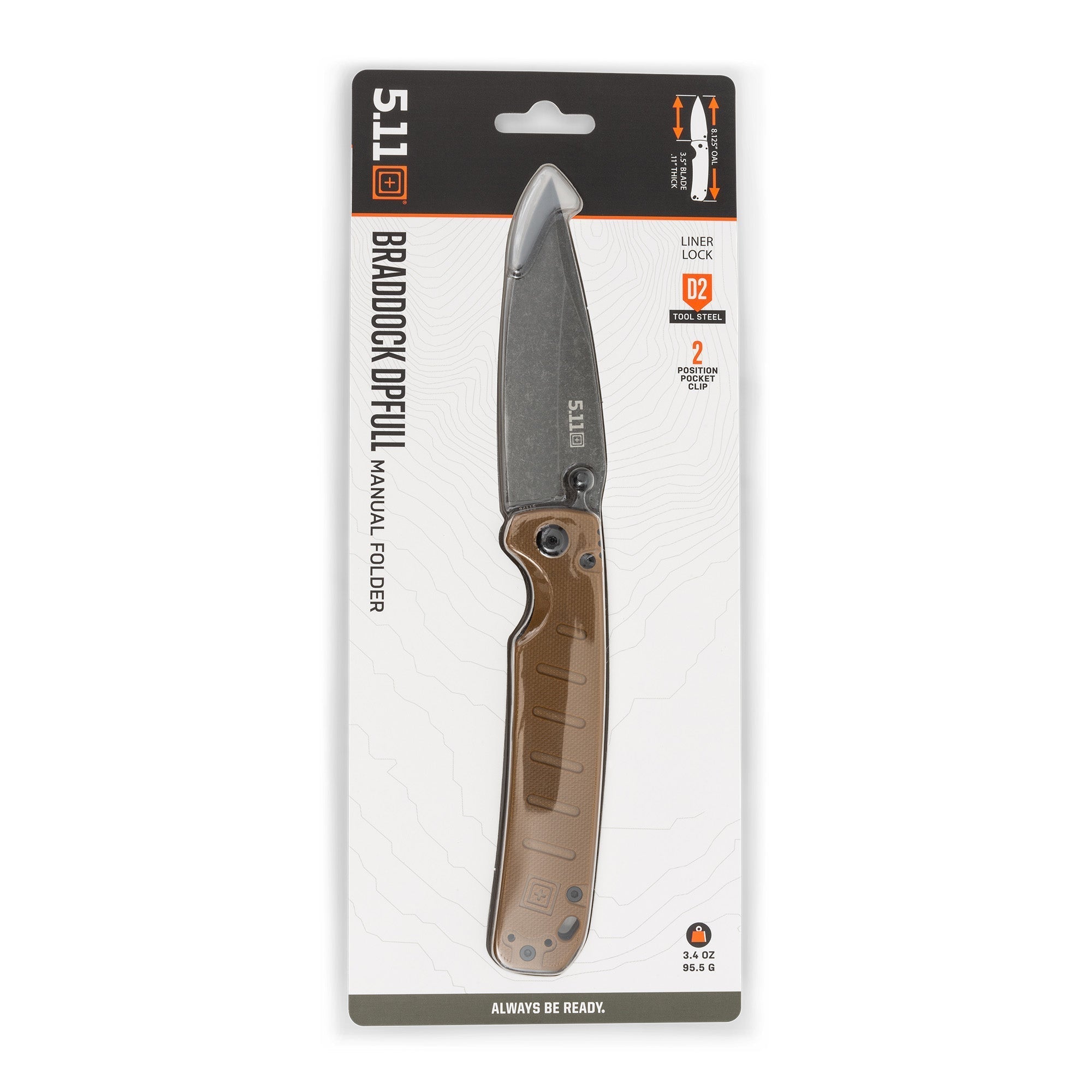5.11 Tactical Braddock DP Full Knife-Tactical Source LLC