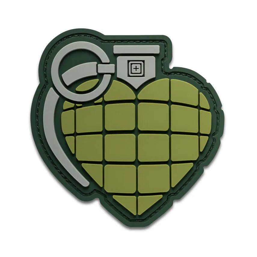 5.11 Tactical Grenade Heart Patch - Green-Tactical Source LLC