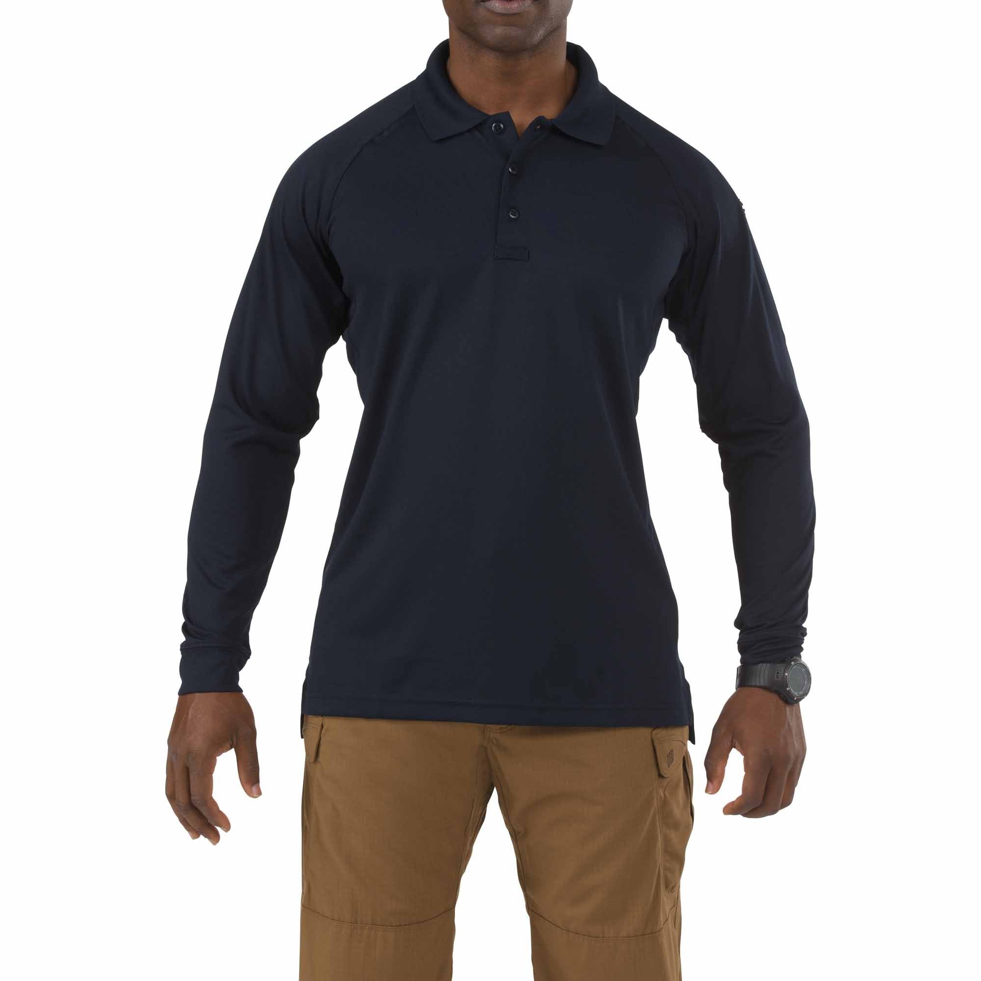 5.11 Tactical Performance Long Sleeve Polo Shirts Dark Navy-Tactical Source LLC