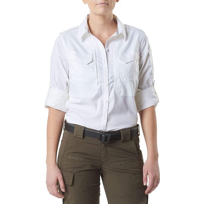 5.11 Tactical Women's Spitfire Shooting Shirt Large - White-Tactical Source LLC