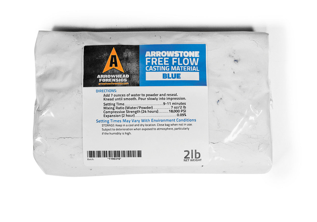 Arrowhead Forensics Arrowstone Free Flow Casting Material Single Use Bags Blue 2 lbs A-5067-Tactical Source LLC