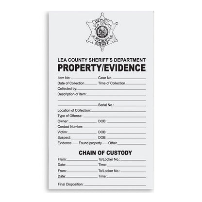 Arrowhead Forensics Evidence "Custom" Chain of Custody Label 4” x 6” - 100/pk-Tactical Source LLC