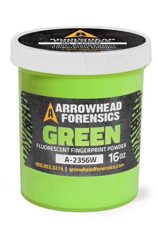 Arrowhead Forensics Green Fluorescent Latent Fingerprint Powder - 16oz-Tactical Source LLC