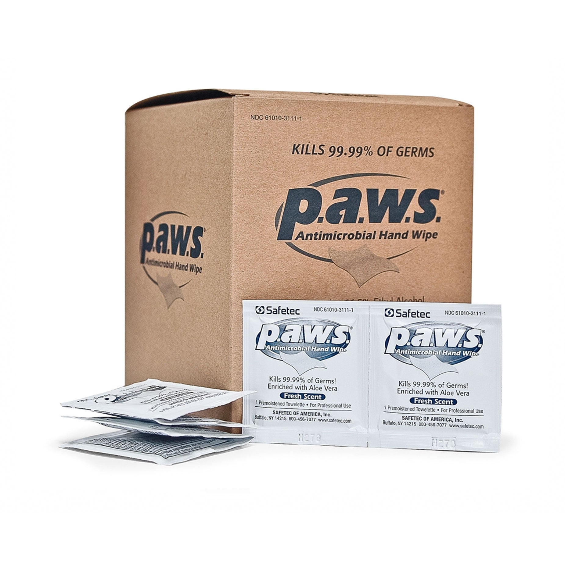 Arrowhead Forensics Paws Antimicrobial Hand Wipes - 100 individually wrapped wipes/box-Tactical Source LLC