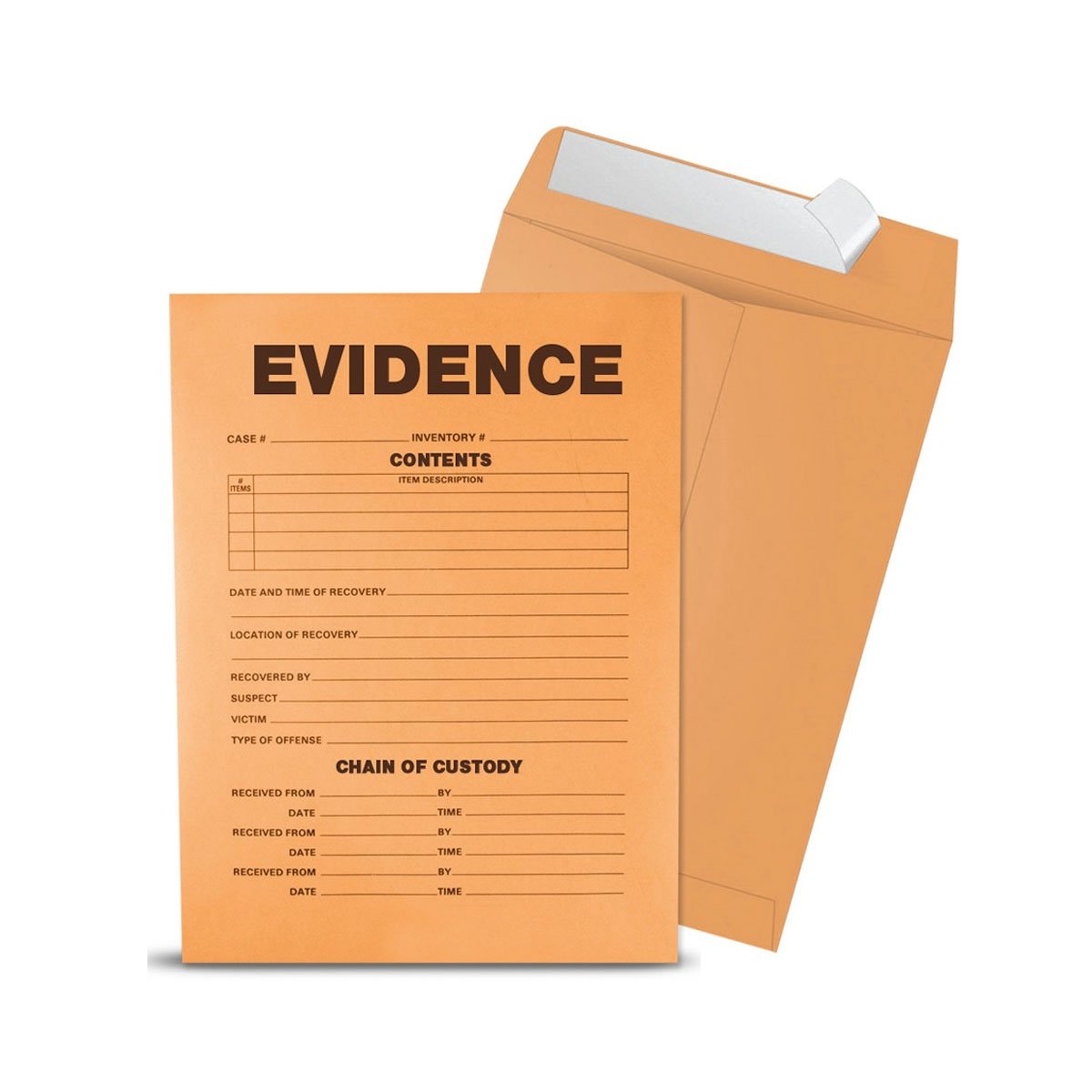 Arrowhead Forensics Printed Evidence Envelopes 100 pack-Tactical Source LLC