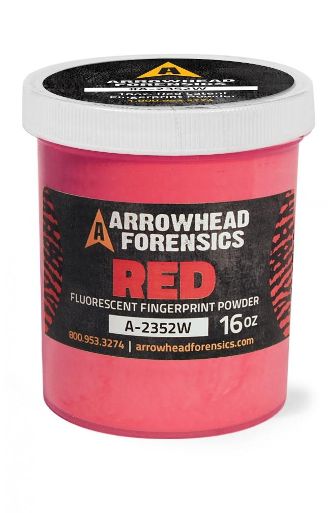 Arrowhead Forensics Red Fluorescent Latent Fingerprint Powder - 16oz-Tactical Source LLC