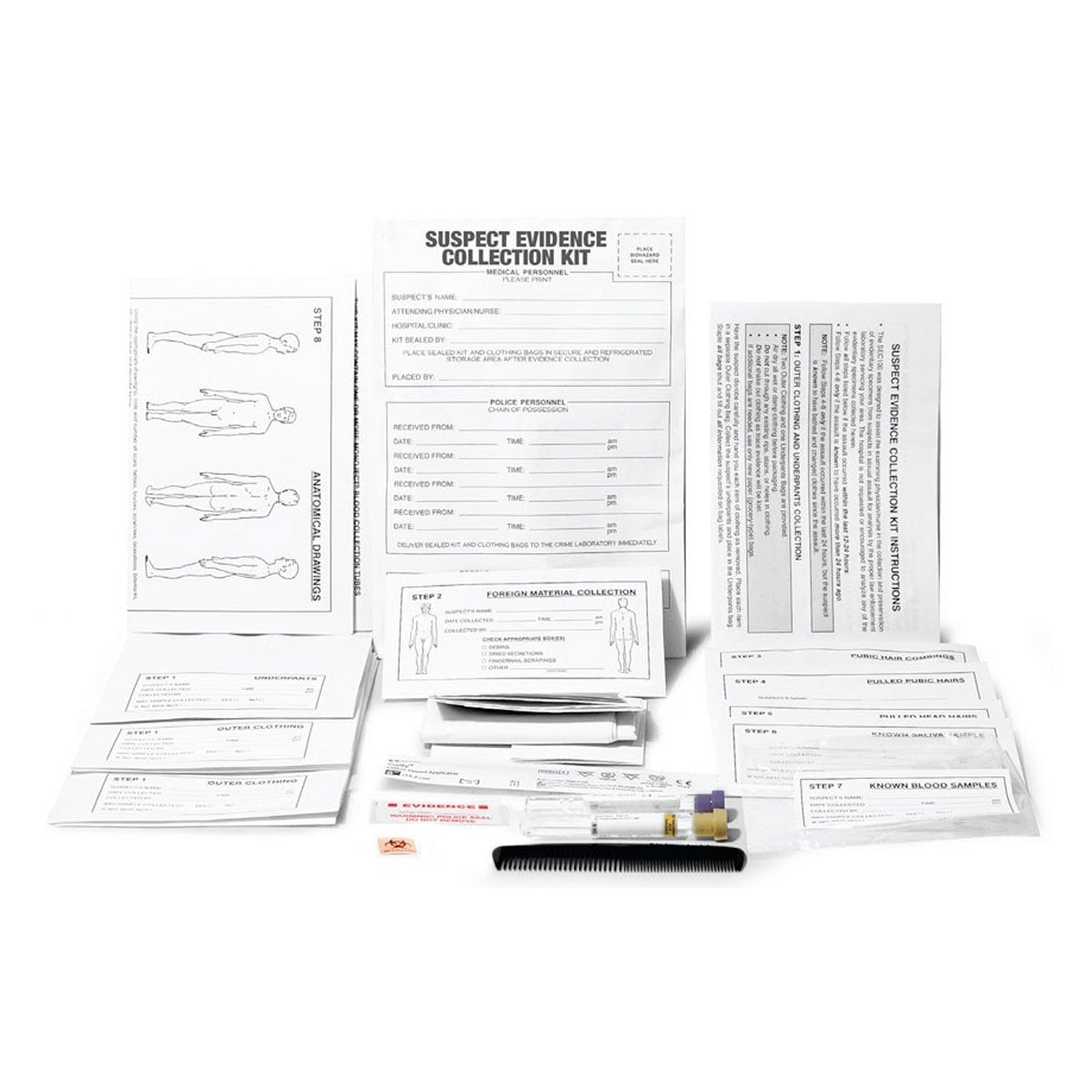 Arrowhead Forensics Sexual Assault Suspect Evidence Collection Kit-Tactical Source LLC