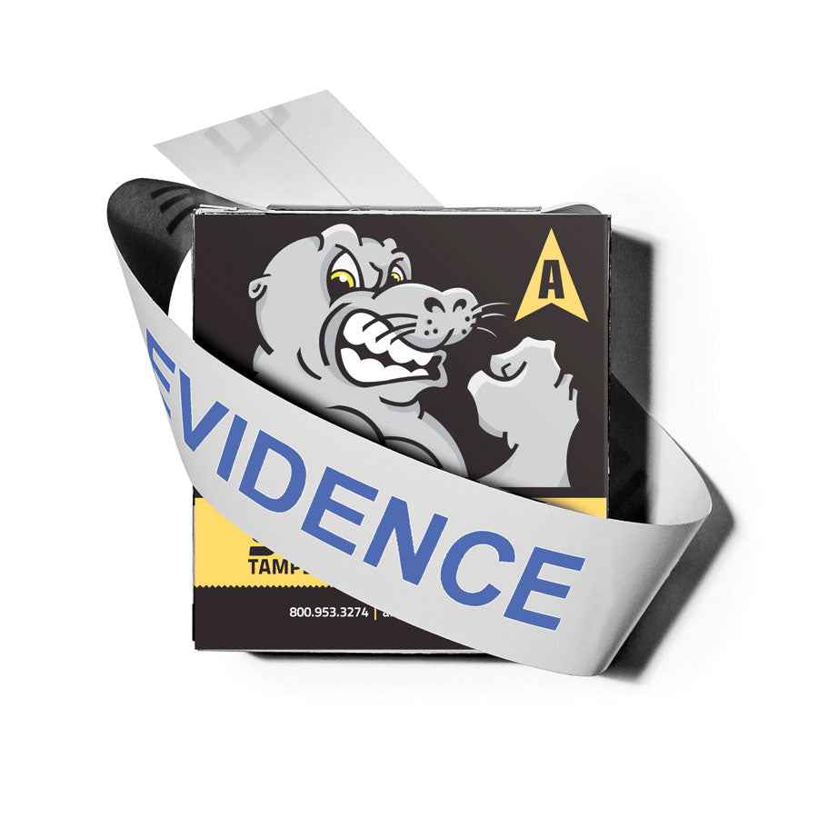 Arrowhead Forensics SuperSeal™ Evidence Tape Split Back Liner - Blue "Evidence" Imprint on White - 2" x 100'-Tactical Source LLC