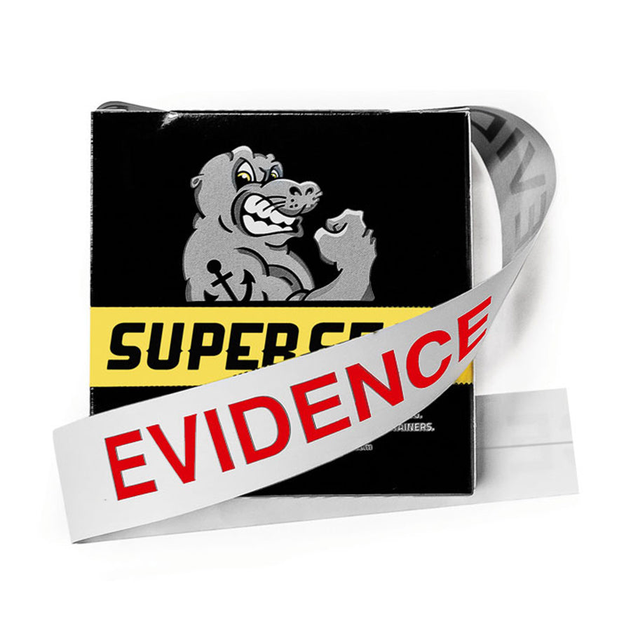 Arrowhead Forensics SuperSeal™ Evidence Tape Split Back Liner - Red "Evidence" Imprint on White - 1.5" x 100'-Tactical Source LLC