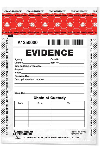 Arrowhead Forensics SureSeal Tamper Indicating Evidence Bags-Tactical Source LLC