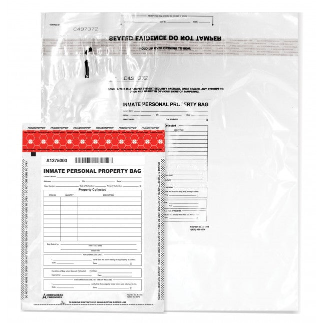 Arrowhead Forensics SureSeal Tamper Indicating Inmate Personal Property Storage Bag - 20” x 20” - 100/pk-Tactical Source LLC