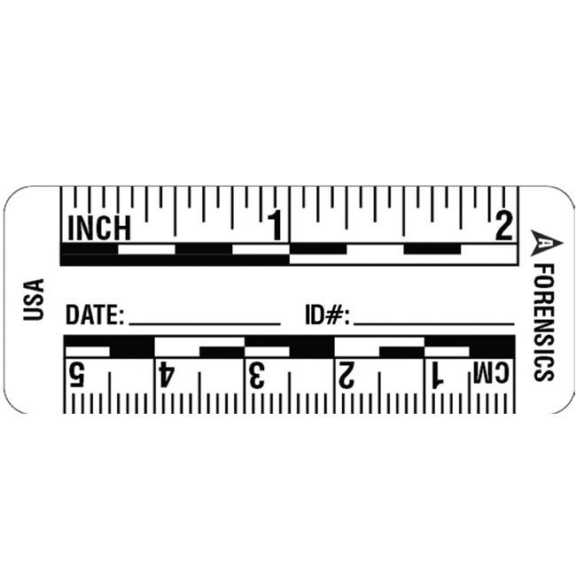 Arrowhead Forensics SureSeal™ Adhesive Photo Scales - White - 2"/5 cm - 200/roll-Tactical Source LLC