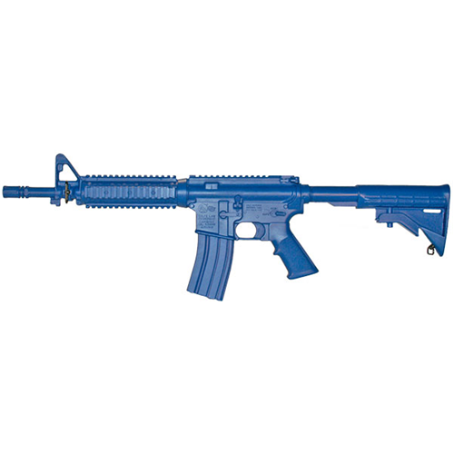 Blue Training Guns - M4 Commando Flat Top Open Stock Forward Rail Color: Blue Weighted: No-Tactical Source LLC