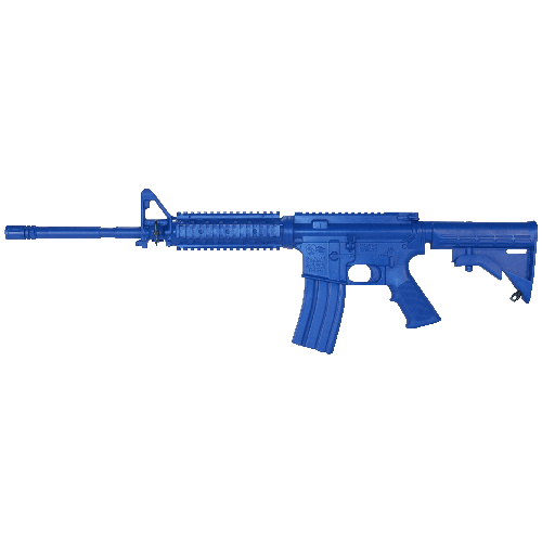 Blue Training Guns - M4 Flat Top Closed Stock Forward Rail Color: Blue Weighted: No-Tactical Source LLC