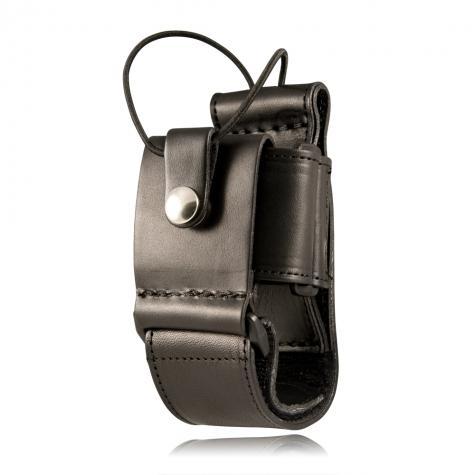 Boston Leather Firefighter's Adjustable Radio Holder Plain Black Leather-Tactical Source LLC