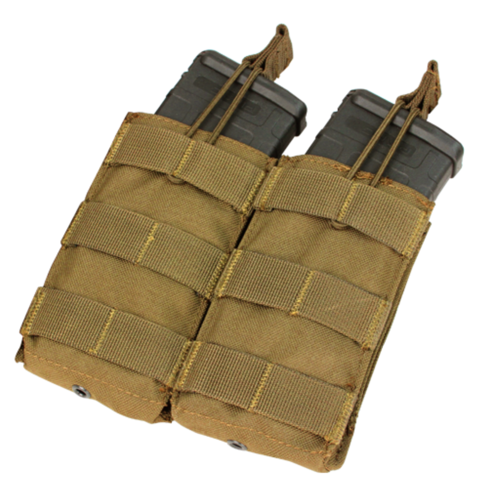 Condor Double Open-Top M4/M16 Mag Pouch Coyote Brown-Tactical Source LLC
