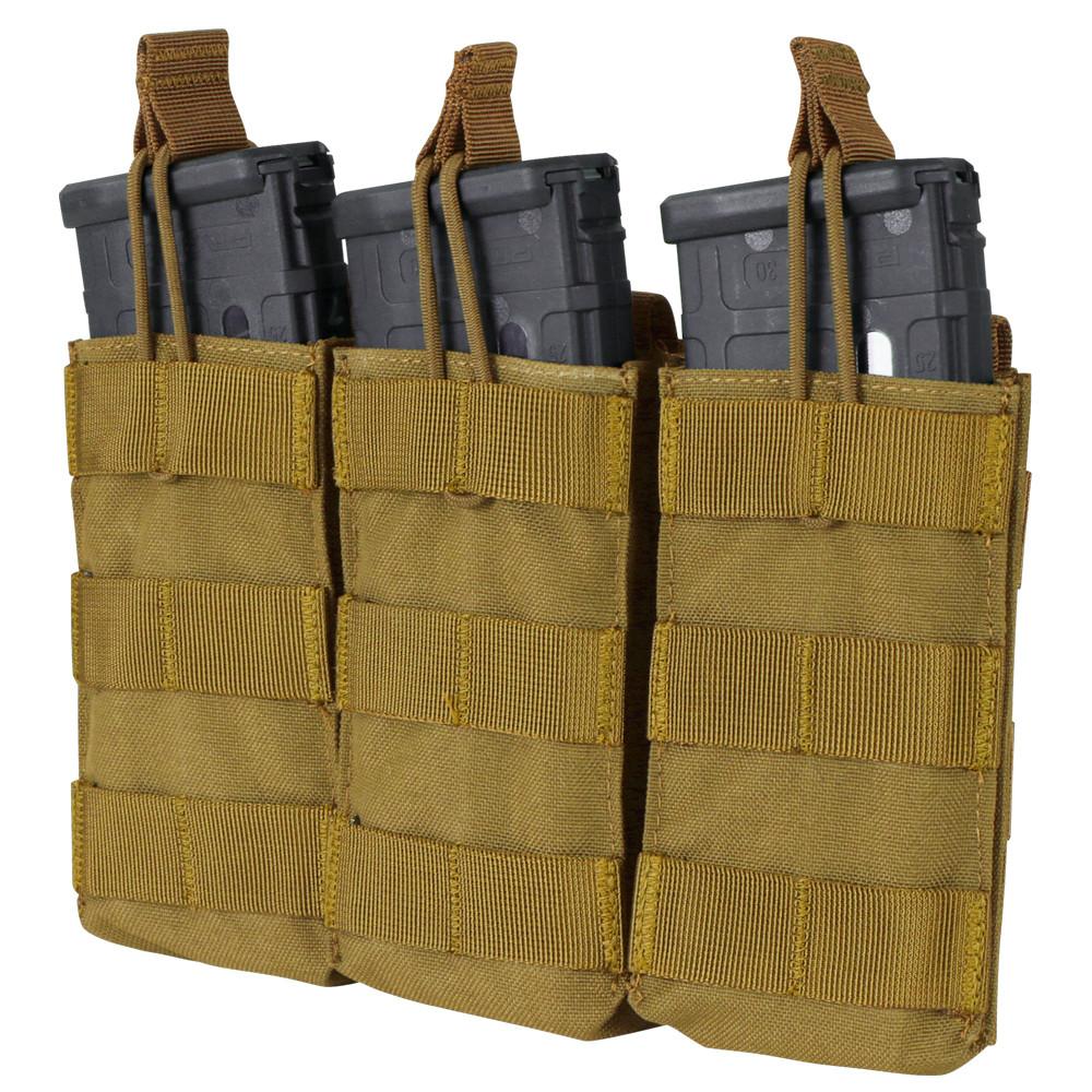 Condor Triple M4 Open Top Mag Pouch Coyote Brown-Tactical Source LLC