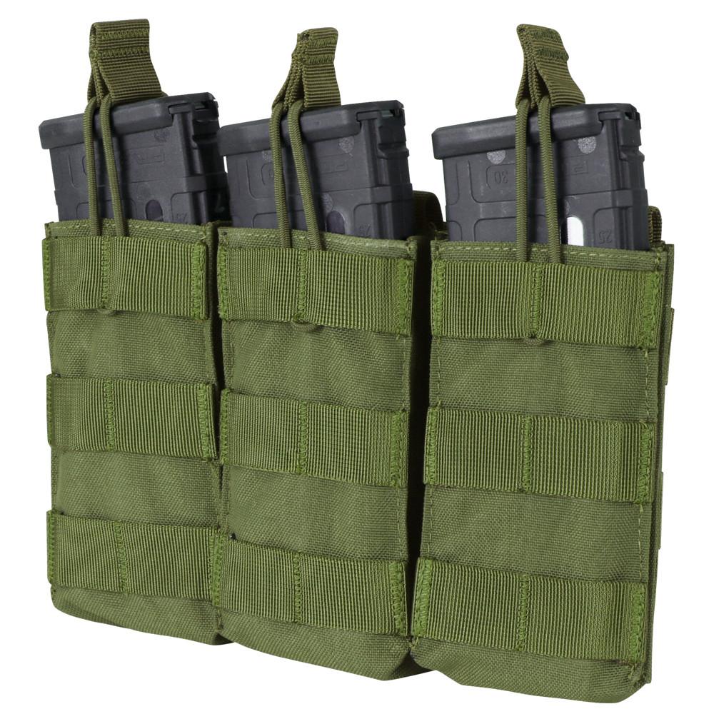 Condor Triple M4 Open Top Mag Pouch Olive Drab-Tactical Source LLC