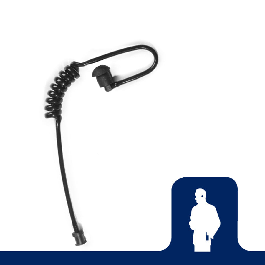 Earphone Connection Black Tube Replacement (Coiled Acoustic Tube)-Tactical Source LLC