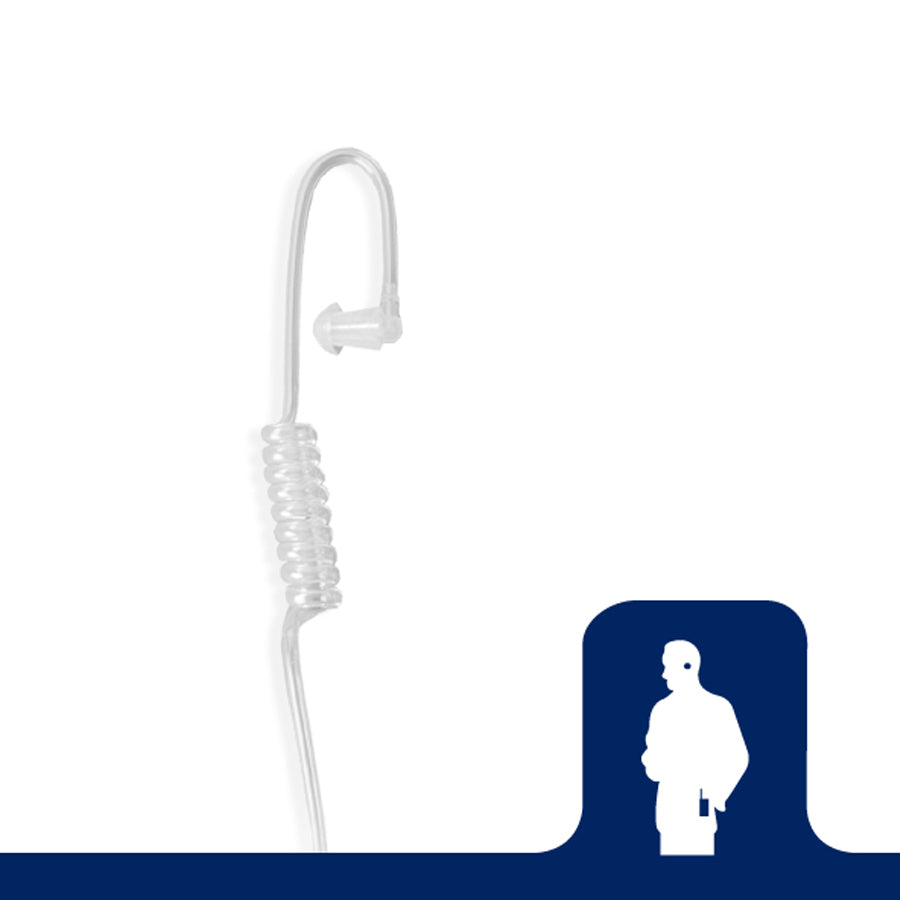 Earphone Connection Clear Tube Replacement (Coiled Acoustic Tube)-Tactical Source LLC