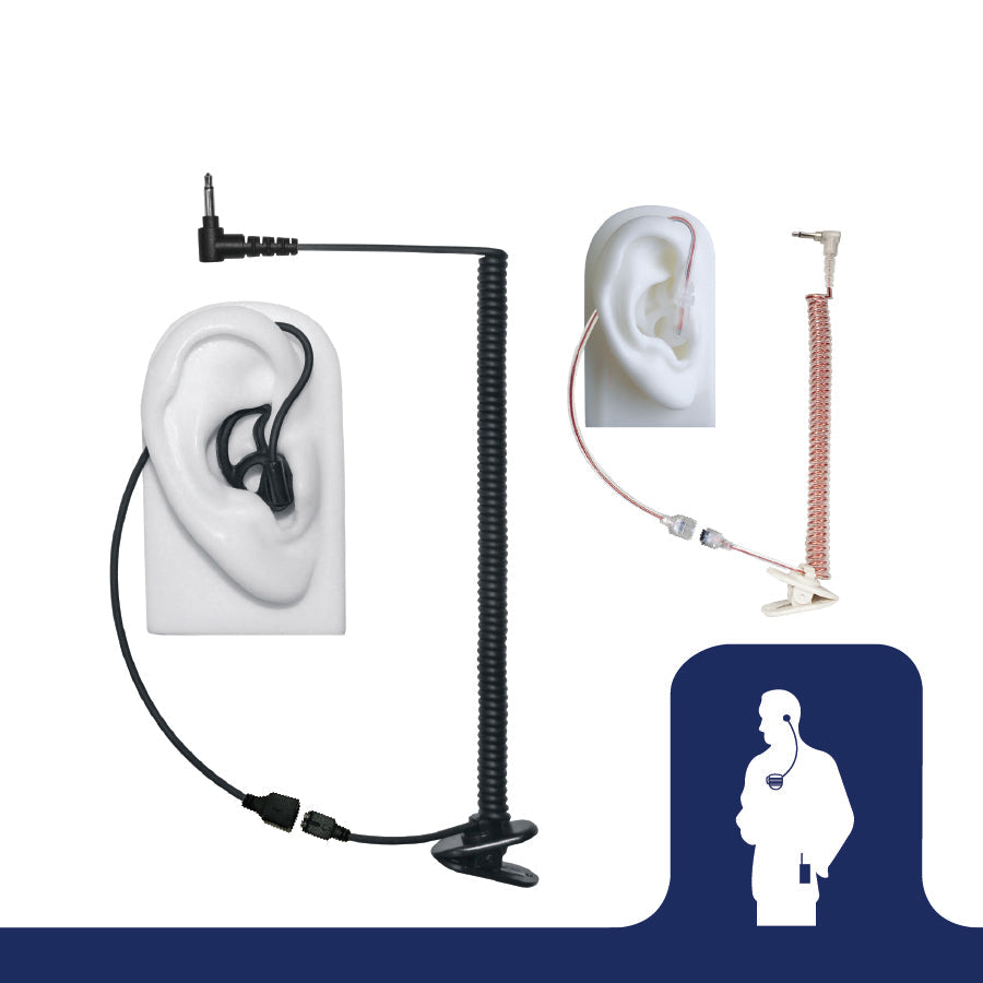 Earphone Connection Listen only 3.5mm micro speaker with Fin Ultra ear tips - Black-Tactical Source LLC