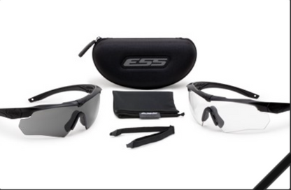 ESS Crossbow 2X Kit Black Frame Clear and Smoke Gray Lens-Tactical Source LLC