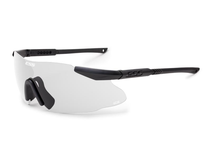 ESS Ice Eyeshield Ballistic Shooting Glasses Clear Lens Black/Grey Frame-Tactical Source LLC