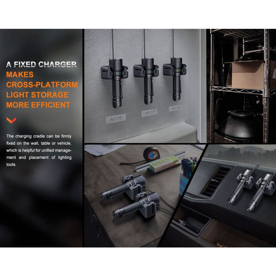 Fenix WF26R 3000 lumens 450m throw rechargeable torch with charging dock-Tactical Source LLC