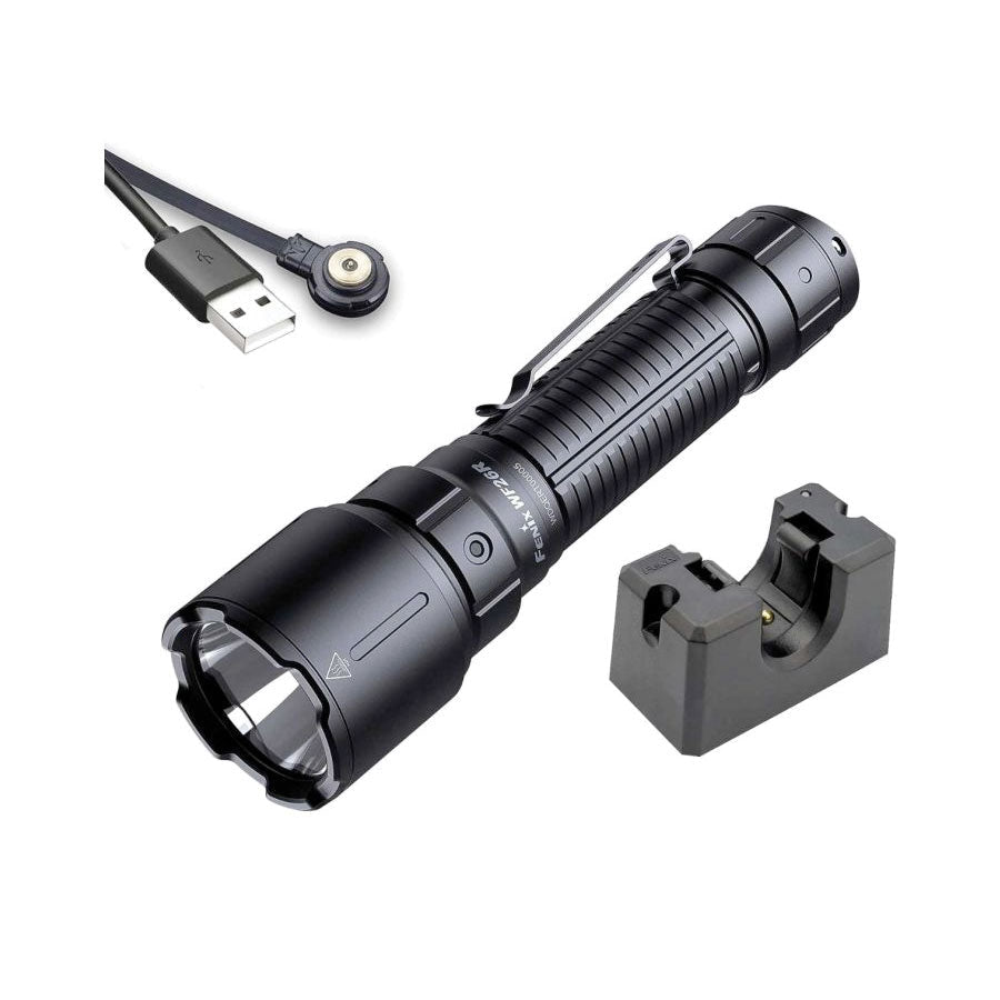 Fenix WF26R 3000 lumens 450m throw rechargeable torch with charging dock-Tactical Source LLC