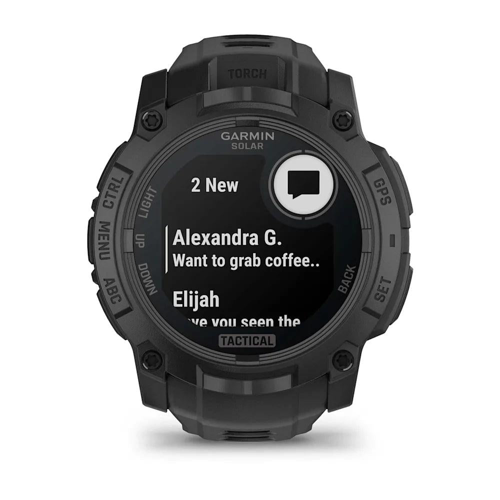Garmin Instinct 3 Solar Tactical Edition Black with Black Band-Tactical Source LLC